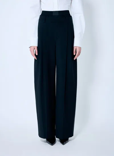 Alexander Wang Pleated Pants With Boxer Waistband In Black