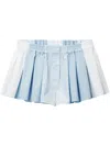 Alexander Wang Playful Striped And Solid Boxer-style Shorts In Blue