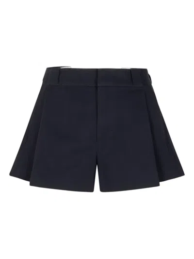 Alexander Wang Pleated Shorts In Blue
