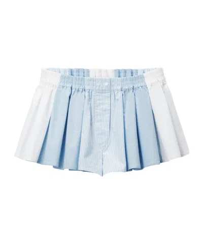 Alexander Wang Pleated Boxer Short In Blue
