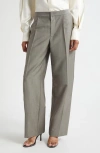 Alexander Wang Pleated Wool & Mohair Pants In Gray