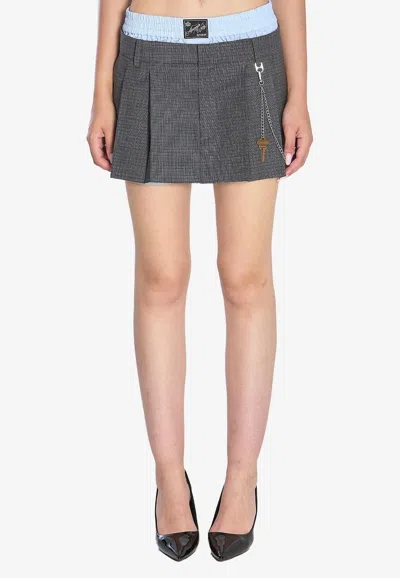 Alexander Wang Pleated Wool Blend Mini Skirt