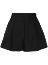 Alexander Wang Pleated Wool Tailored Shorts In Black