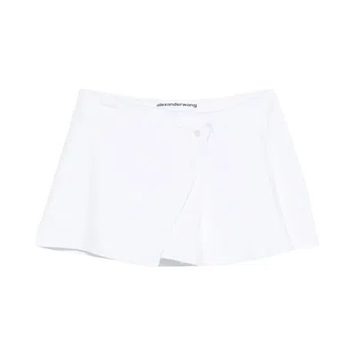 Pre-owned Alexander Wang Pleated Wrap Mini Skirt 'vintage White' | Women's Size M