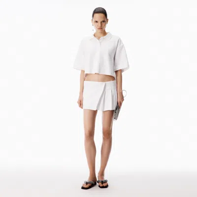 Alexander Wang Pleated Wrap Mini Skirt In White