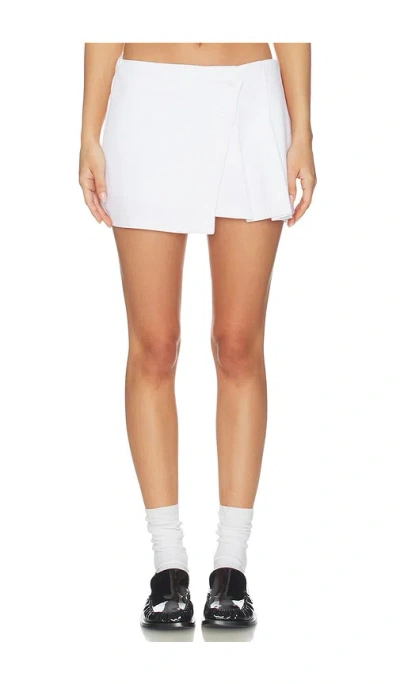 Alexander Wang Pleated Wrap Mini Skirt In White