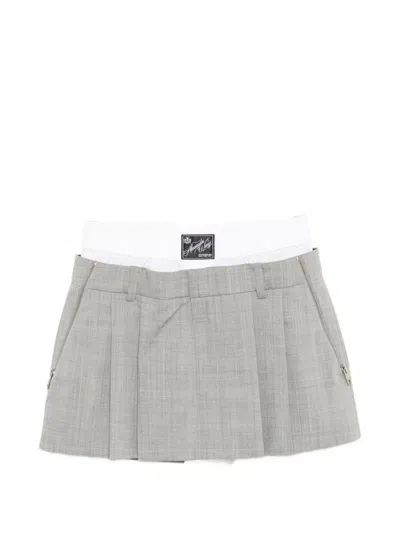 Alexander Wang Pleated Zip-detail Skort In Gray