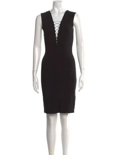 Pre-owned Alexander Wang Plunge Neckline Knee-length Dress In Black