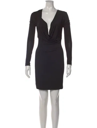 Pre-owned Alexander Wang Plunge Neckline Mini Dress In Black