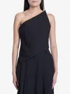 Alexander Wang Asymmetric Strapless Wool Top In Black