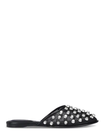 Alexander Wang Pointed Toe Flat Sandals In Black