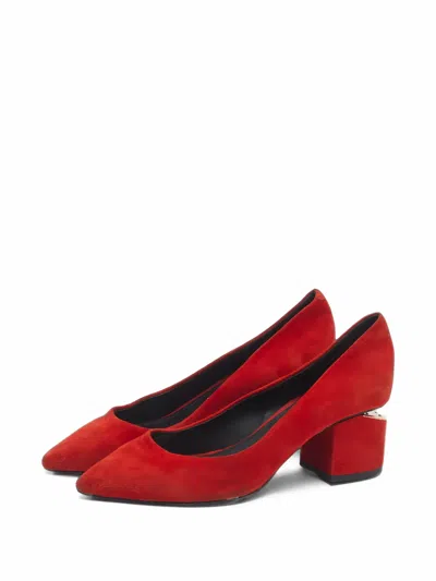 Pre-owned Alexander Wang Pointed-toe Block-heel Pumps In Orange