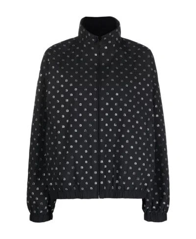 Alexander Wang Hotfix Coaches Jacket In Crinkle Nylon In Black