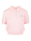 Alexander Wang Omens Short-sleeve Mesh-knit Polo T-shirt Light Pink Xs In Pink