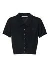 Alexander Wang Patch Logo Polo Shirt In Black