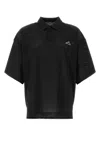 Alexander Wang Athletic Mesh Logo Polo In Black