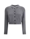 Alexander Wang Women Polo Cardigan Crop In Gray