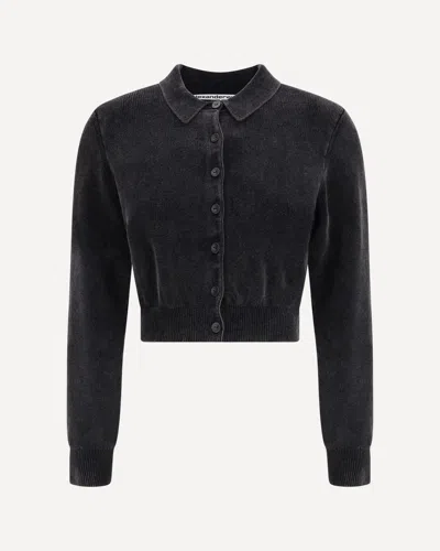 Alexander Wang Women Polo Cardigan Crop In Black