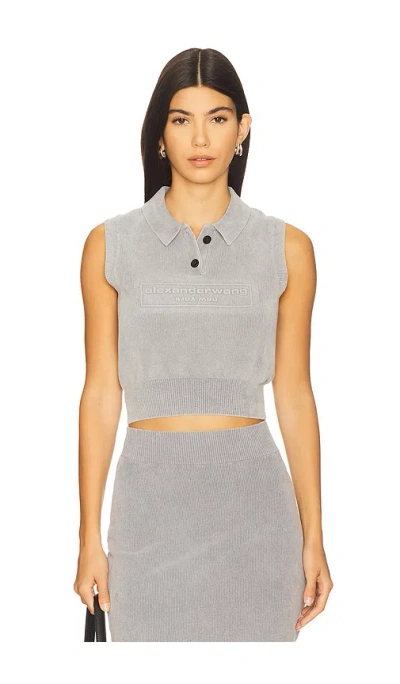 ALEXANDER WANG POLO COLLAR VEST WITH EMBOSSED LOGO