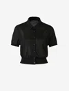 Alexander Wang Polo Knitted Cardigan In Black