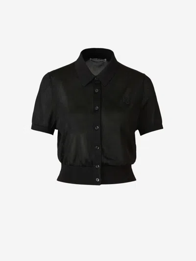 Alexander Wang Polo Knitted Cardigan In Black