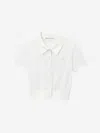 Alexander Wang Button-front Short-sleeve Knit Top In Pearl White