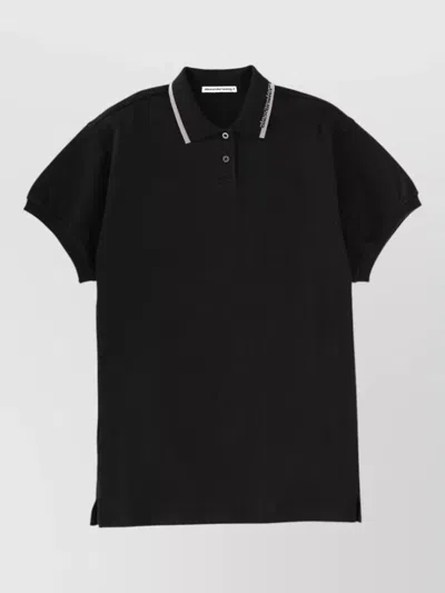 Alexander Wang Polo Mini Dress Oversized Fit In Black