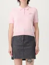 Alexander Wang Omens Short-sleeve Mesh-knit Polo T-shirt Light Pink Xs In Pink