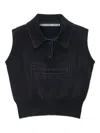 Alexander Wang Polo Style Sleeveless Top In Black