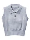 Alexander Wang Logo-embossed Polo Top In Gray