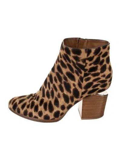 Pre-owned Alexander Wang Ponyhair Animal Print Boots In Brown/neutrals