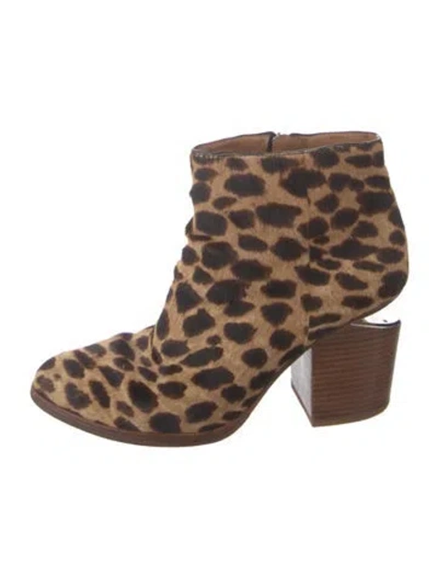 Pre-owned Alexander Wang Ponyhair Animal Print Boots In Neutrals