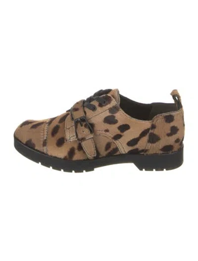 Pre-owned Alexander Wang Ponyhair Animal Print Oxfords In Black/brown/neutrals