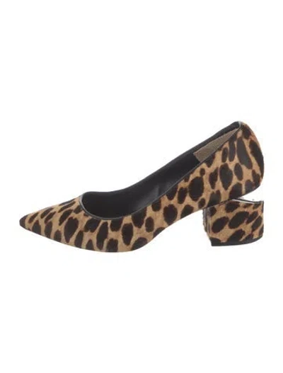 Pre-owned Alexander Wang Ponyhair Animal Print Pumps In Black/brown/neutrals