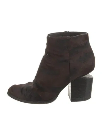 Pre-owned Alexander Wang Ponyhair Boots In Brown