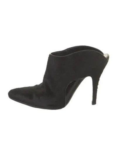 Pre-owned Alexander Wang Ponyhair Mules In Black