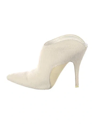 Pre-owned Alexander Wang Ponyhair Mules In Neutral
