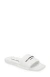 Alexander Wang Aw Pool Logo-embossed Slides In White