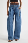Alexander Wang Pre-style Brief Waistband Denim Balloon Leg Jeans In Blue