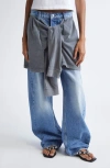 Alexander Wang Pre-styled Balloon Leg Jeans In Blue