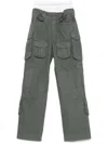 Alexander Wang Logo-waistband Cargo Pants In Green