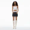 Alexander Wang Pre-styled Cargo Skirt With Logo Elastic In Asphalt