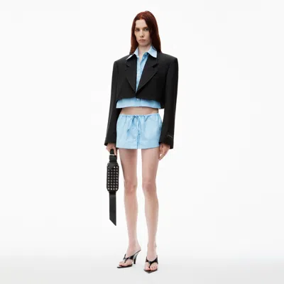 Alexander Wang Pre-styled Cropped Blazer With Dickie In Black