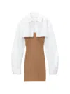 Alexander Wang Pre-styled Cropped Cami And Button Up Dress In White