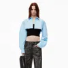 Alexander Wang Pre-styled Cami & Cropped Button Up Twinset In Black/blue