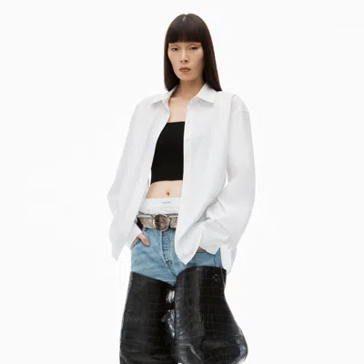 Alexander Wang Pre-styled Cropped Cami & Button Up Twinset In Black/white