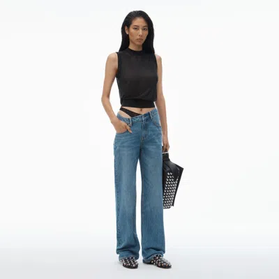Alexander Wang Light Blue Asymmetrical Waistband Jeans