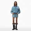 Alexander Wang Pre-styled Denim Shirtdress In Vintage Light Indigo
