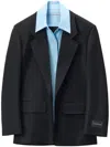 Alexander Wang Pre-styled Layered Single-breasted Blazer In Black