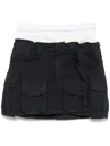 Alexander Wang Pre-styled Cargo Skirt With Logo Elastic In Grey